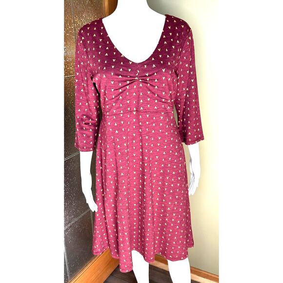 Toad & Co. Rosalinda Dress Port V Pattern 3/4 Sleeves Womens M - Picture 2 of 13